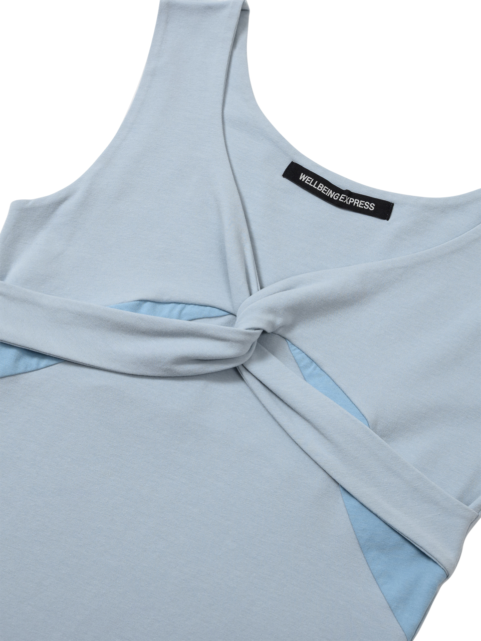 DRAPED TWIST SLEEVELESS - 2 COLORS SKY BLUE