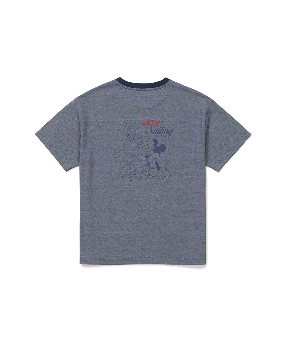 [26SM clove] Mickey_Stripe T-Shirt (Navy)