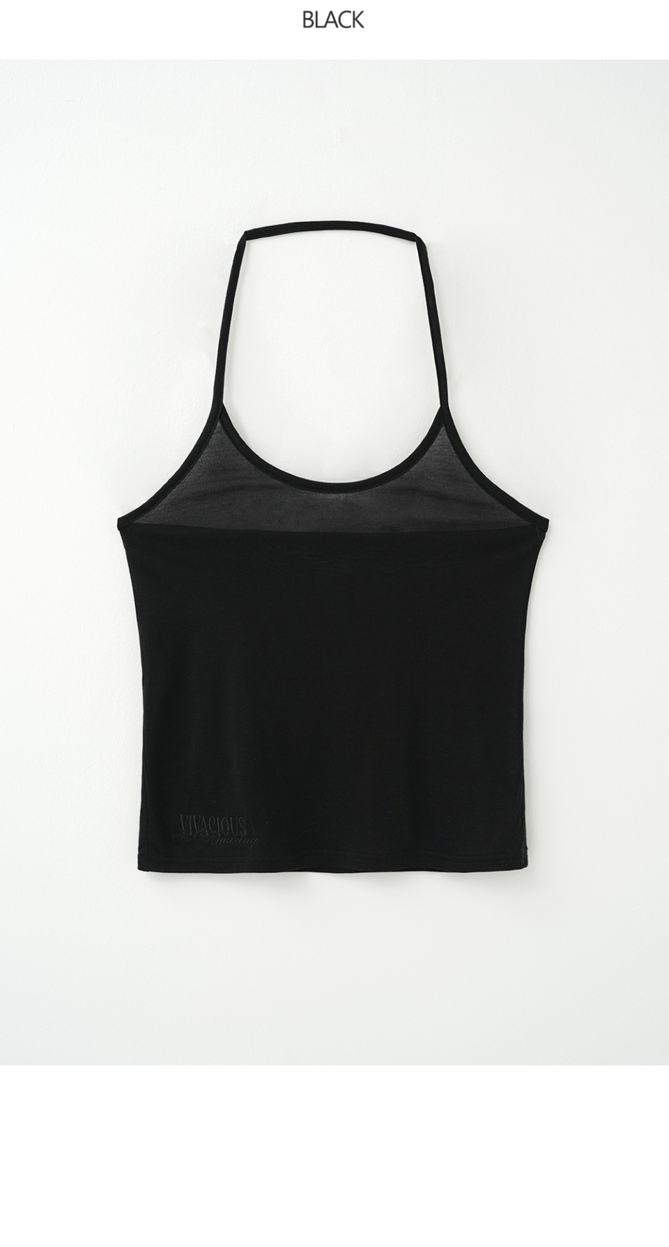 BRYN SEE-THROUGH HALTER NECK SLEEVELESS - 6 COLORS BLACK
