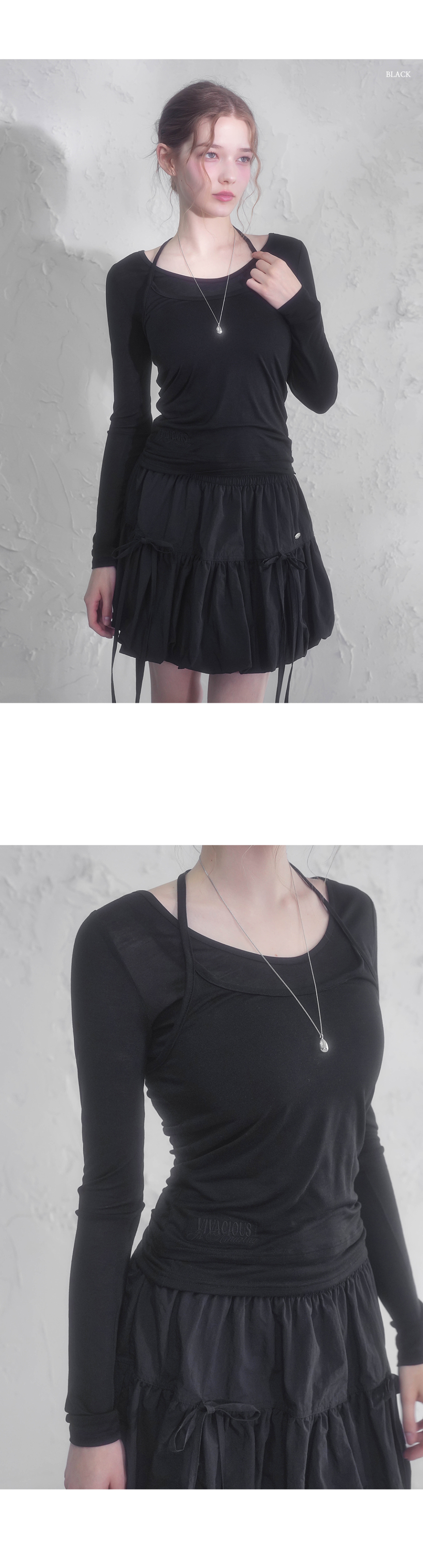 BRYN SEE-THROUGH HALTER NECK SLEEVELESS - 6 COLORS BLACK