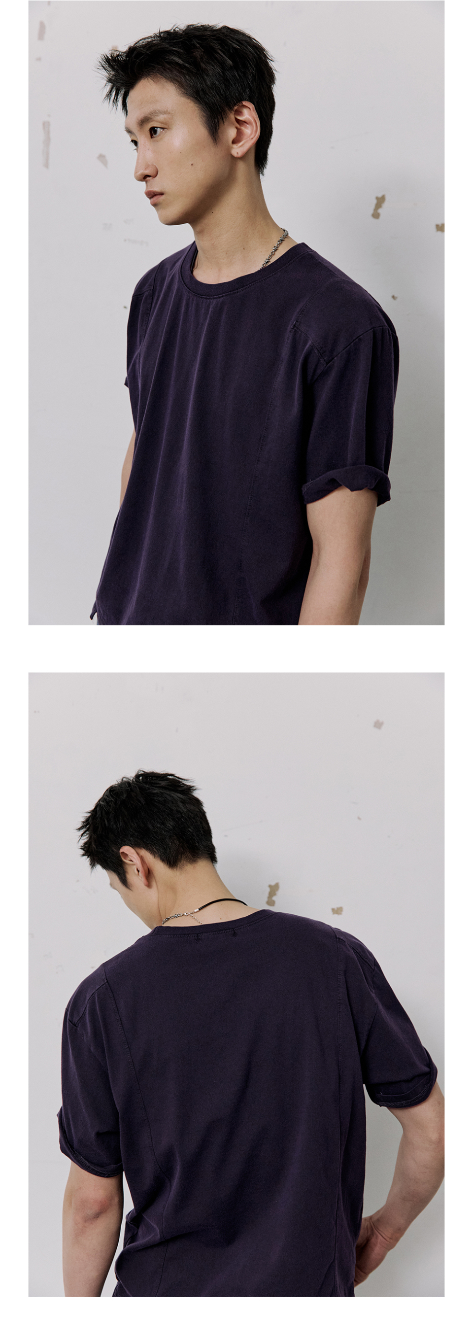 CONTOUR LINE SHORT SLEEVE TEE - 2 COLORS PURPLE