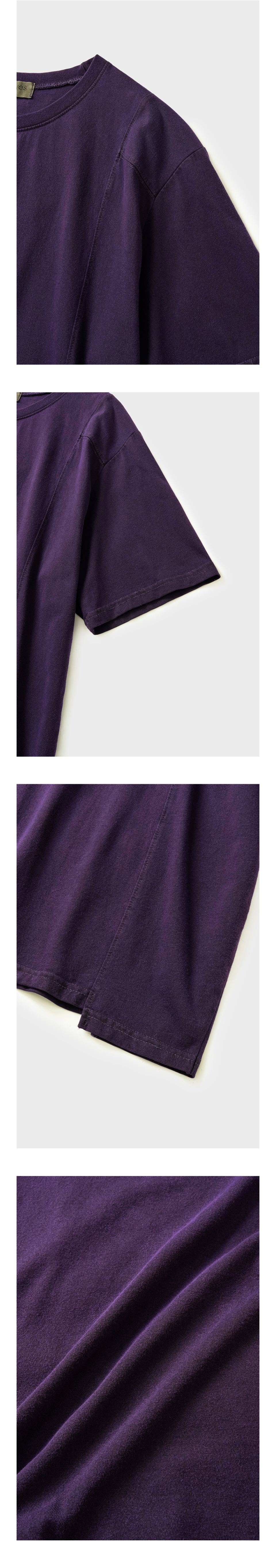 CONTOUR LINE SHORT SLEEVE TEE - 2 COLORS PURPLE
