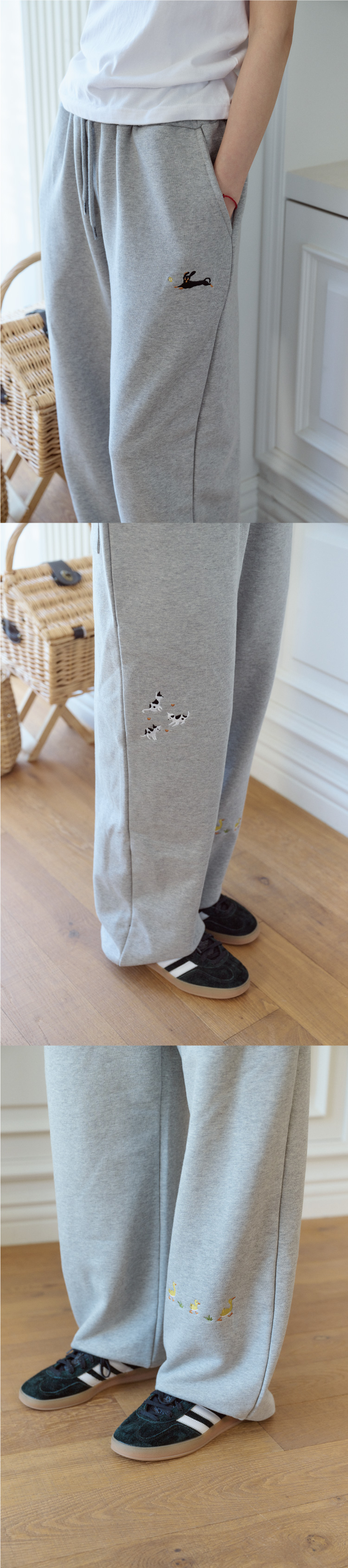STITCH PIGMENT SWEATPANTS - 2 COLORS GREY