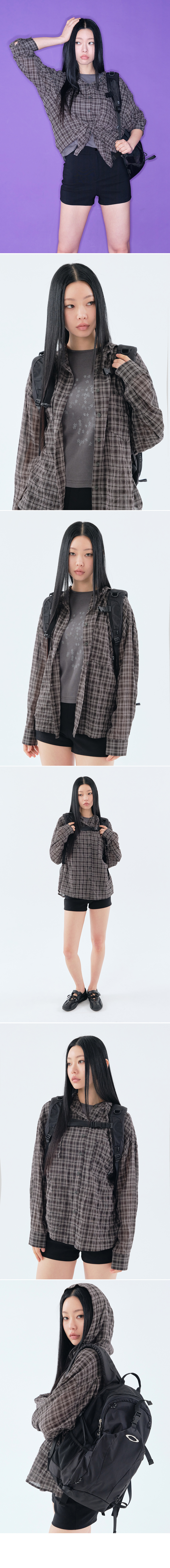 HOOD CHECK SHIRT 