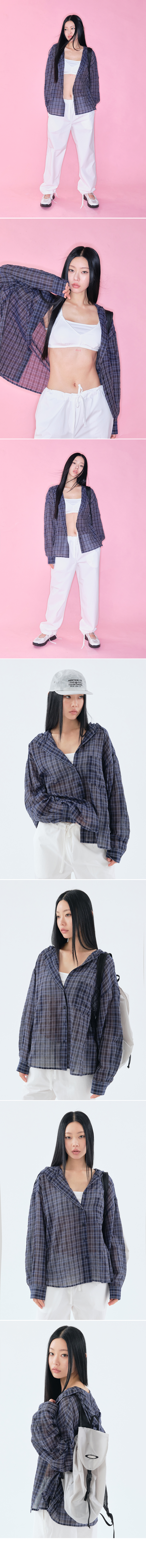 HOOD CHECK SHIRT 