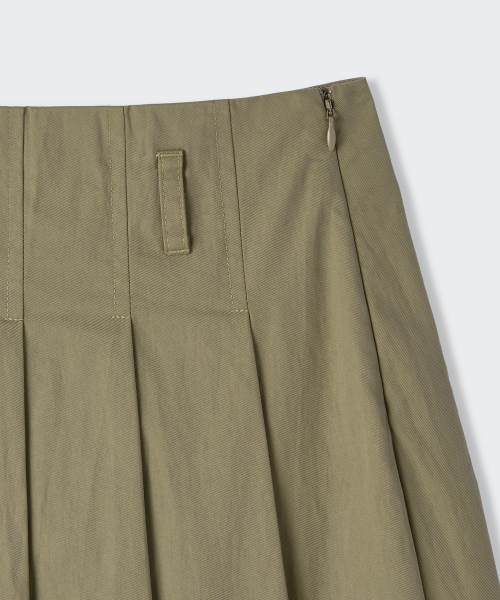 Womens CN Pleated Midi Skirt [Beige] thumbnail 4