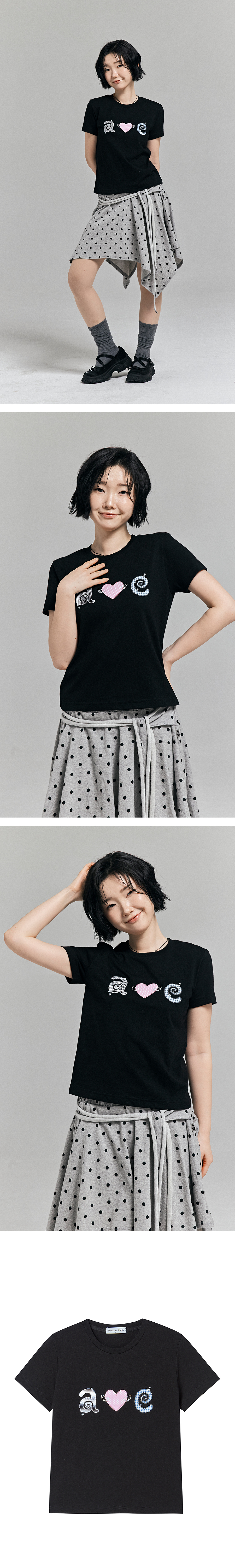 키치 패치워크 티셔츠 BLACK AS SHOWN