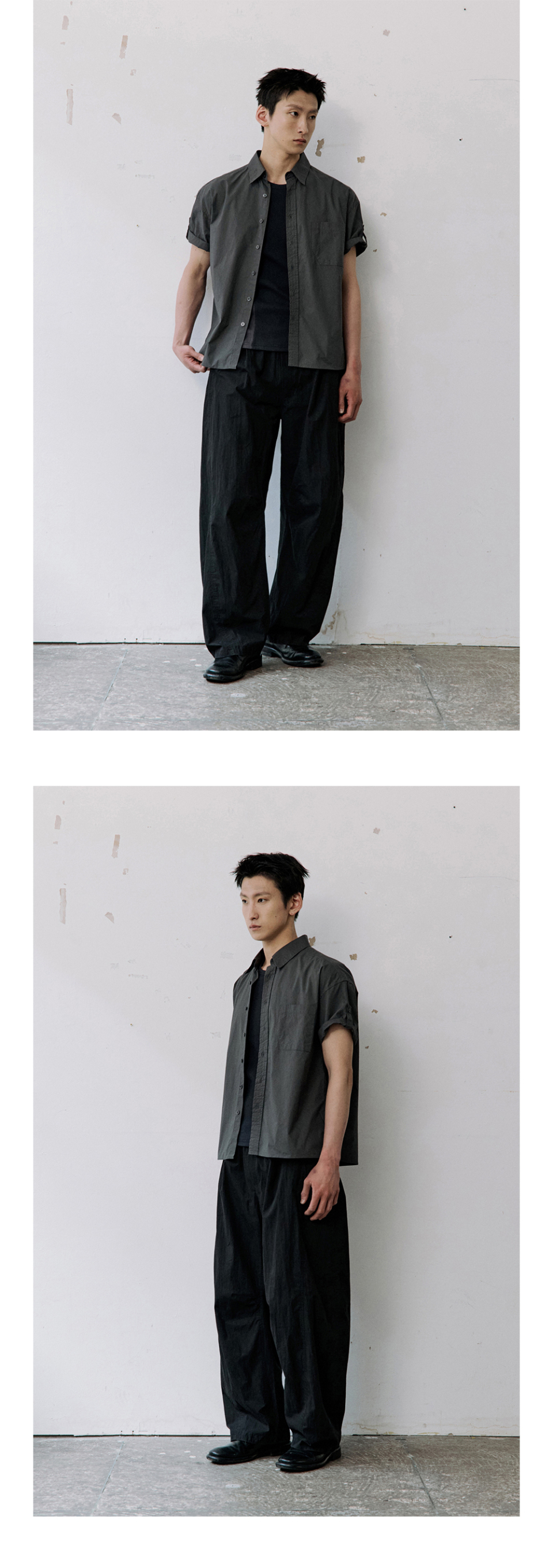 CURVED WASHED EASY PANTS - 3 COLORS BLACK