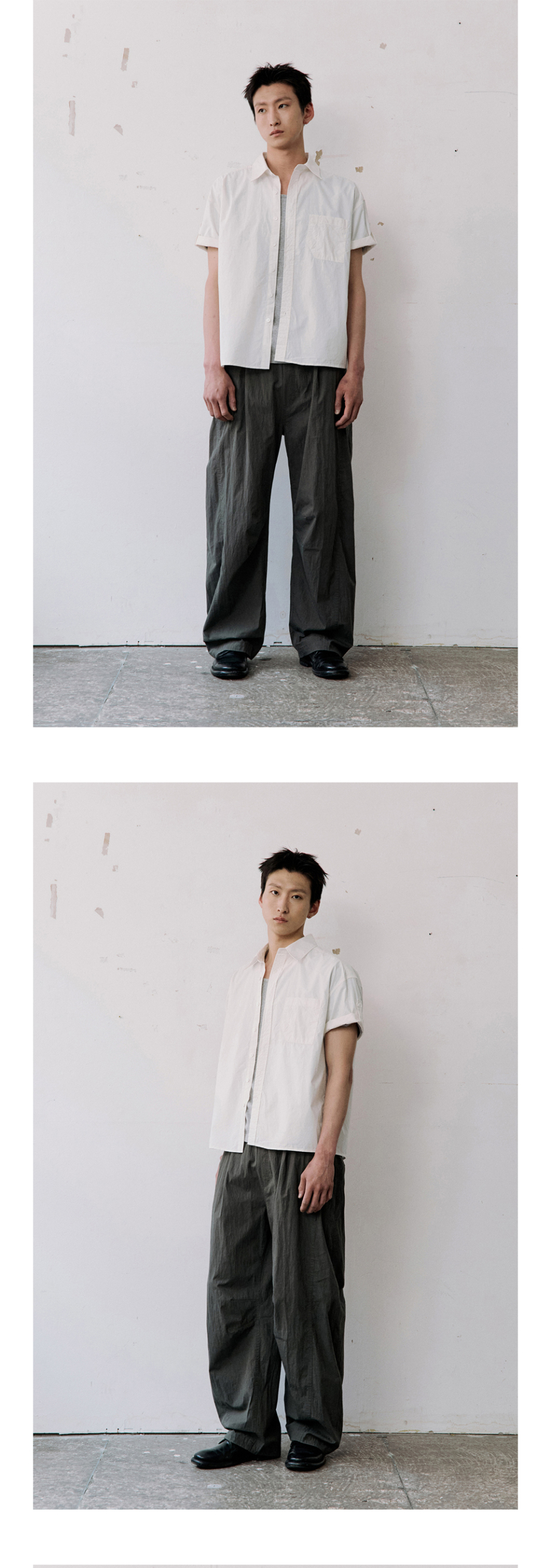 CURVED WASHED EASY PANTS - 3 COLORS BLACK