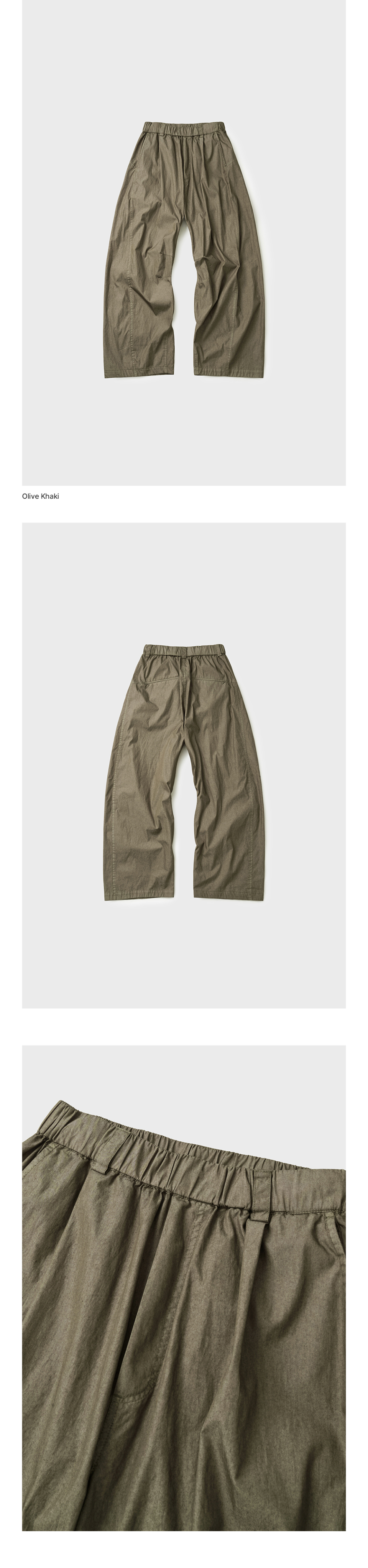 CURVED WASHED EASY PANTS - 3 COLORS BLACK