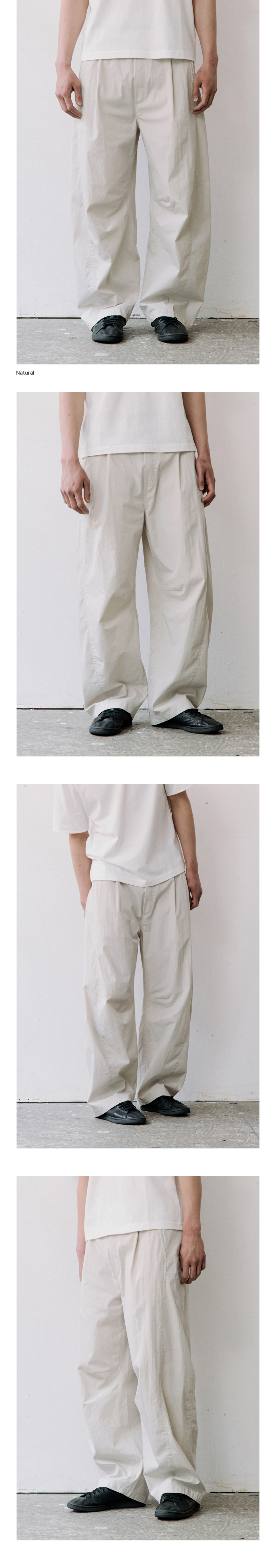 CURVED WASHED EASY PANTS - 3 COLORS BLACK
