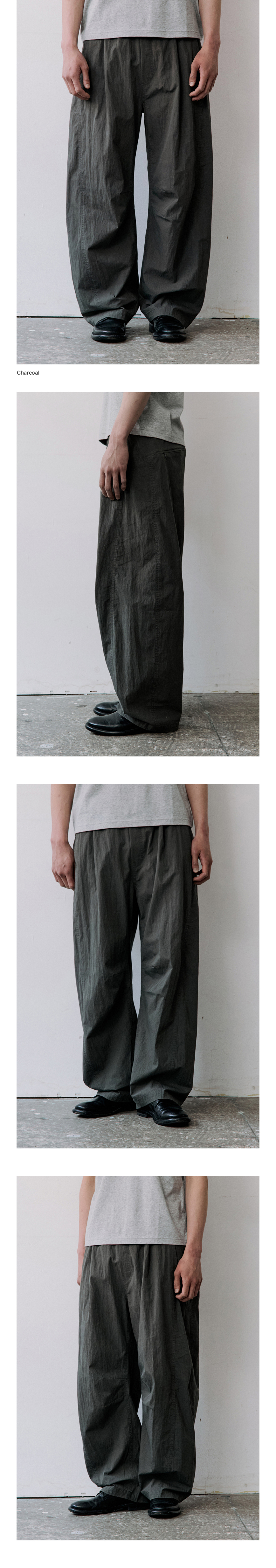 CURVED WASHED EASY PANTS - 3 COLORS BLACK