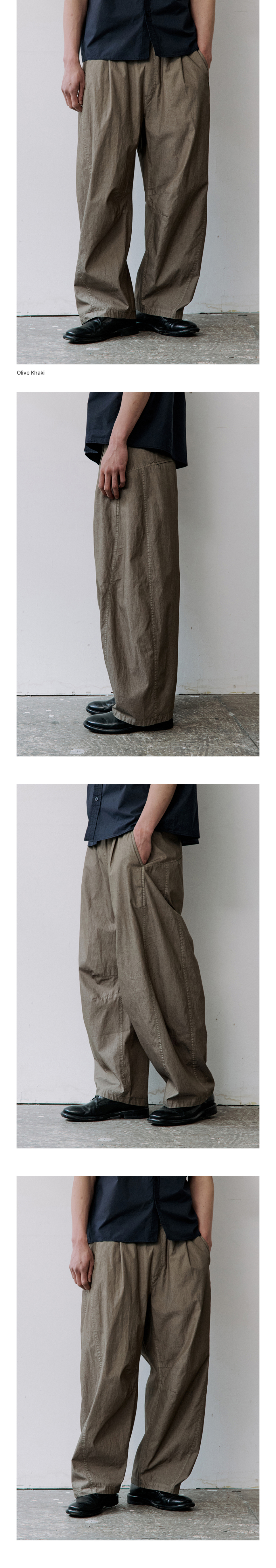CURVED WASHED EASY PANTS - 3 COLORS BLACK