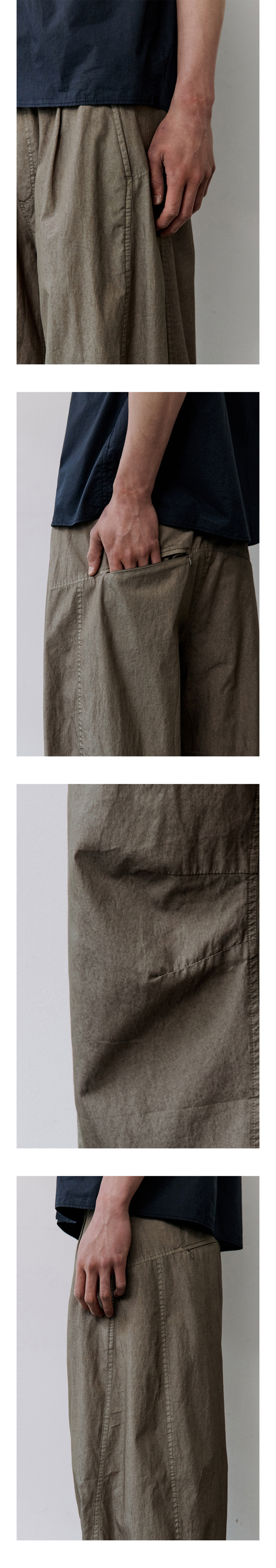 CURVED WASHED EASY PANTS - 3 COLORS BLACK