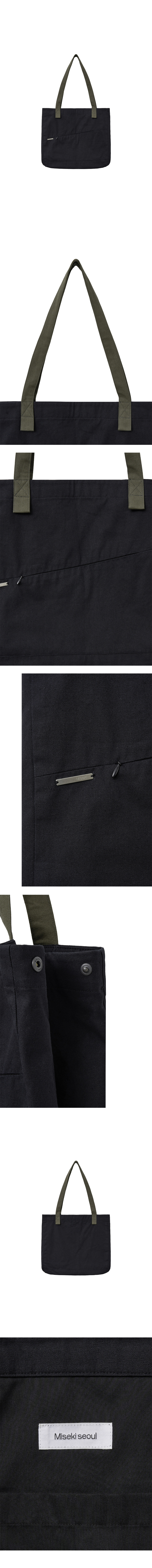 Oxford two tone tote bag BLACK source detail 13