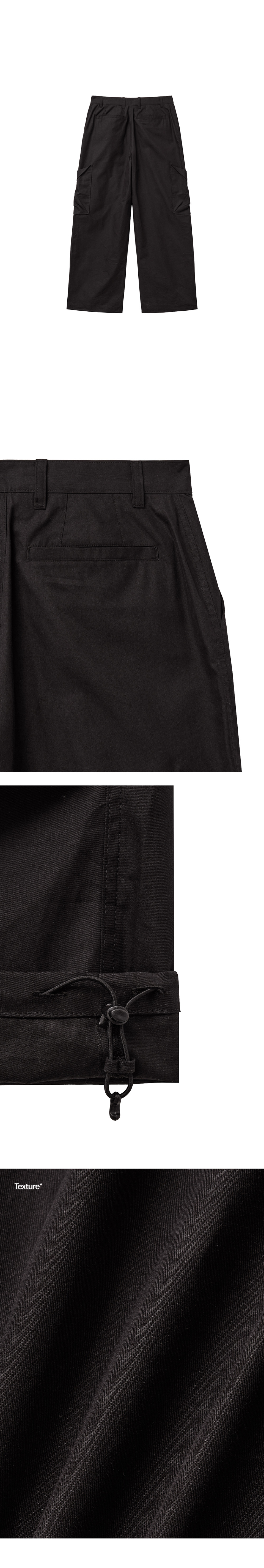 FOLDED POCKET CARGO PANTS - 2 COLORS BLACK