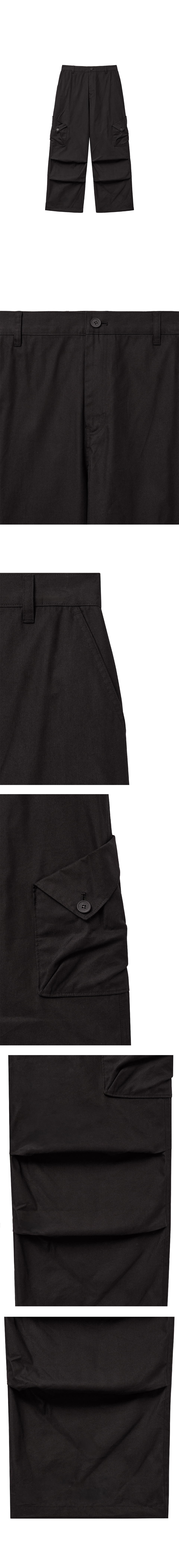 FOLDED POCKET CARGO PANTS - 2 COLORS BLACK