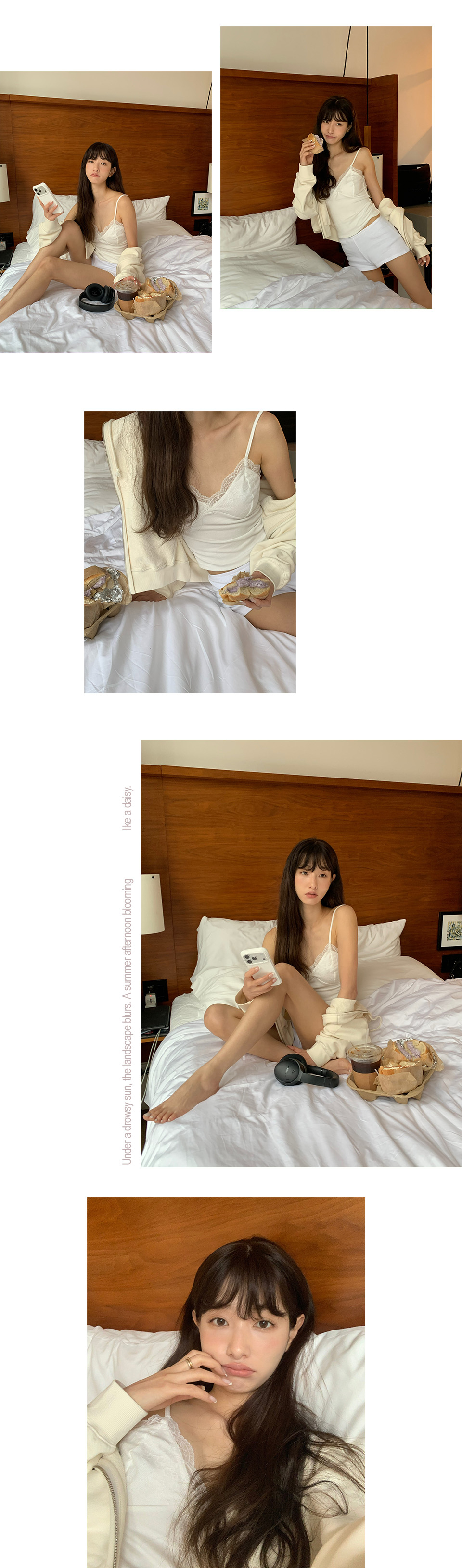 HAZE LACE SLEEVELESS TOP - 3 COLORS WHITE