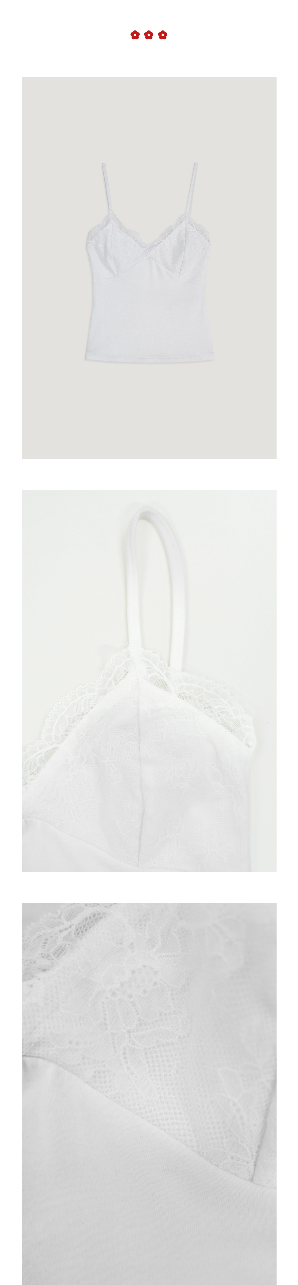 HAZE LACE SLEEVELESS TOP - 3 COLORS WHITE