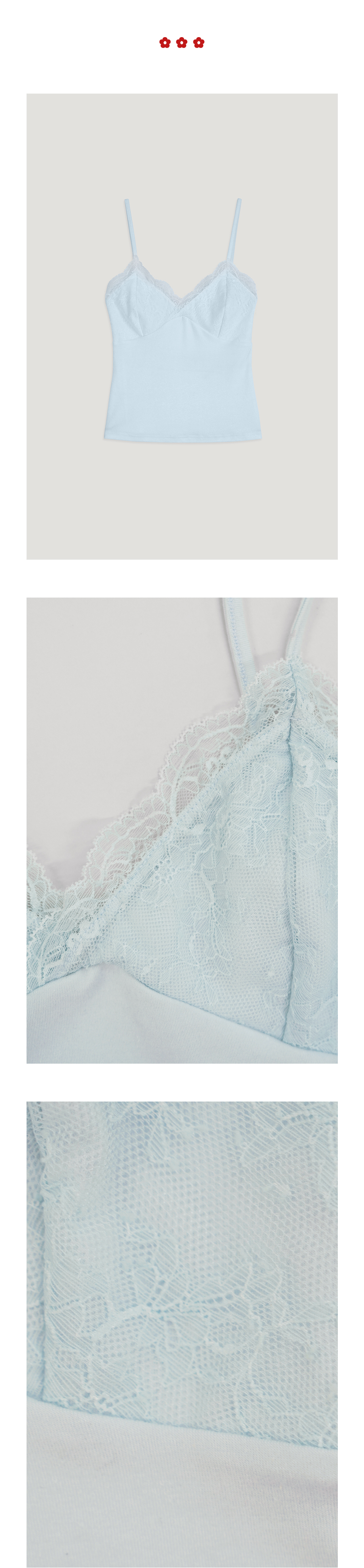 HAZE LACE SLEEVELESS TOP - 3 COLORS BLUE