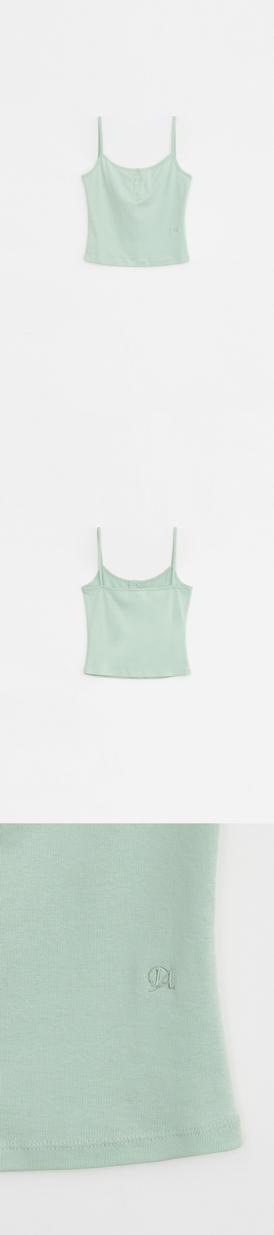 DIAGONAL HENLEY BUTTON CAMISOLE - 4 COLORS GREY