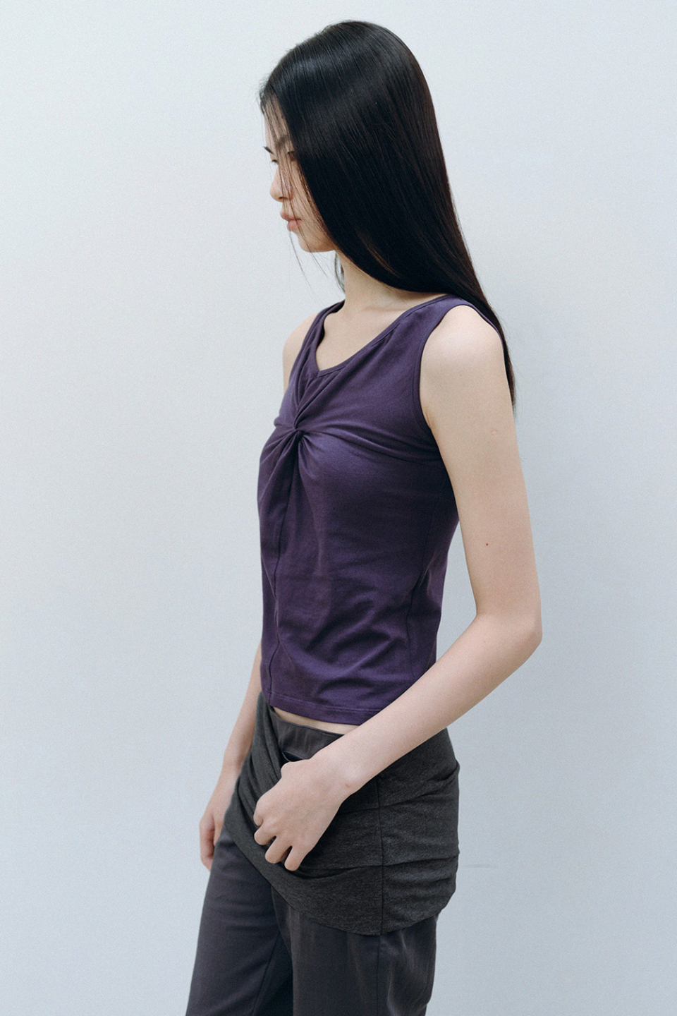 SOFT TWIST SLEEVELESS - 3 COLORS PURPLE