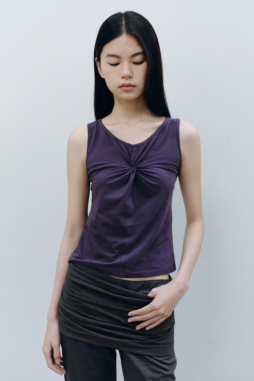 SOFT TWIST SLEEVELESS - 3 COLORS PURPLE