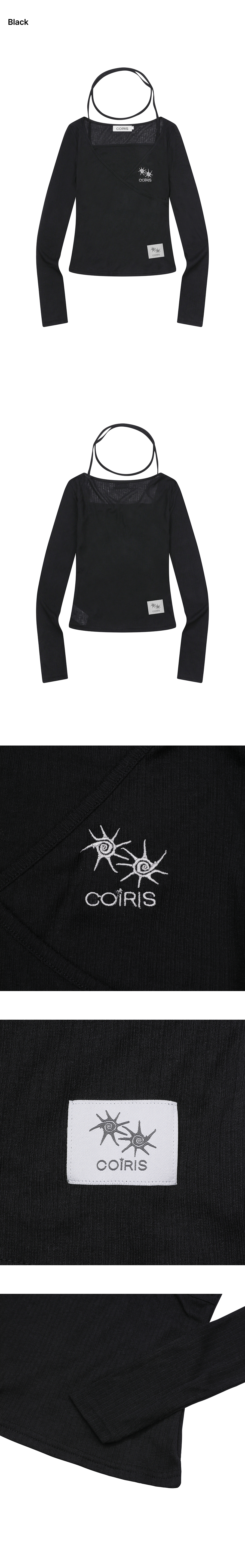 STRAP LONG SLEEVE TEE - 3 COLORS BLACK