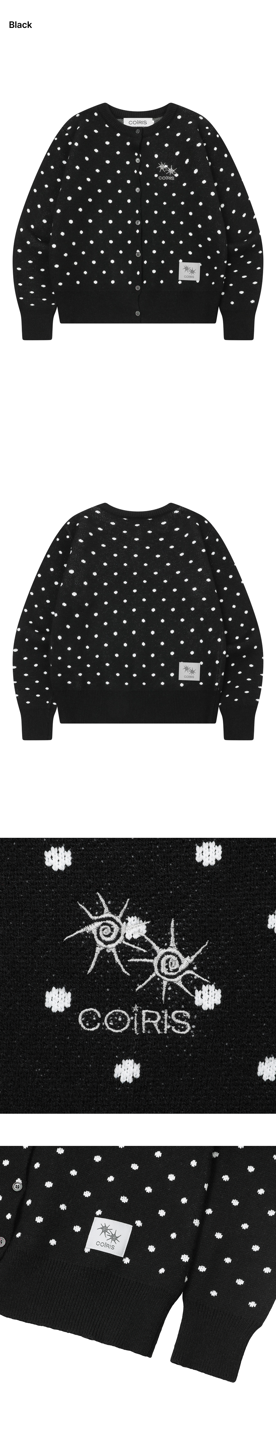 DOT KNIT CARDIGAN - 2 COLORS BLACK