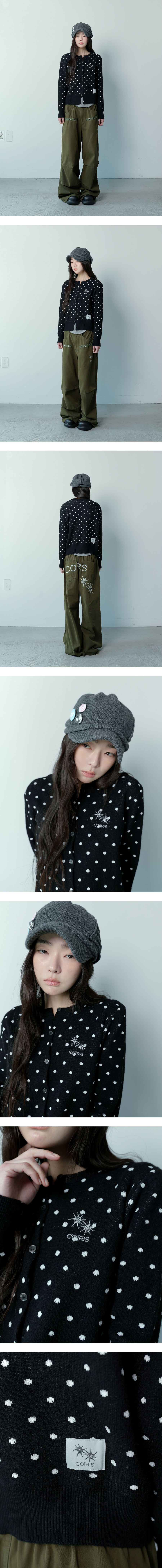 DOT KNIT CARDIGAN - 2 COLORS BLACK