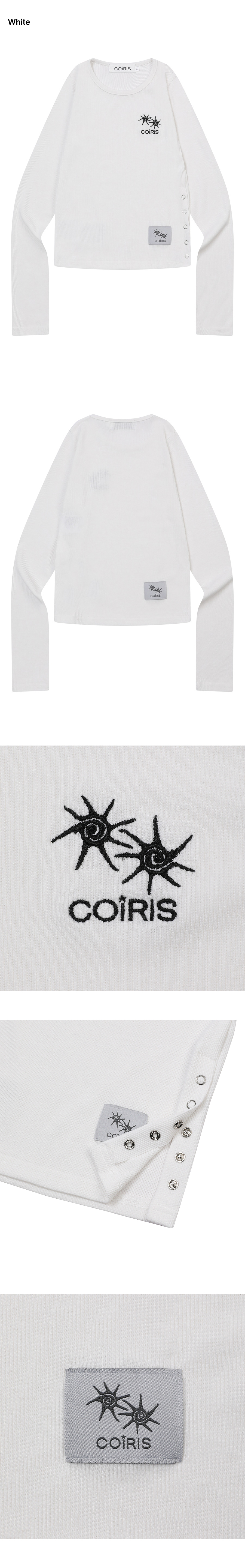 SORE SIDE BUTTON LONG SLEEVE TEE - 3 COLORS CHARCOAL