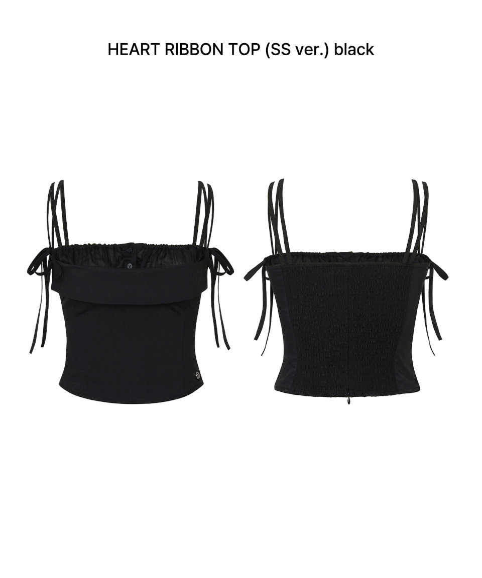 pain or pleasure heart ribon top シズニルック 페인오어플레져(PAINORPLEASURE) HEART RIBBON TOP (SS ver.) black