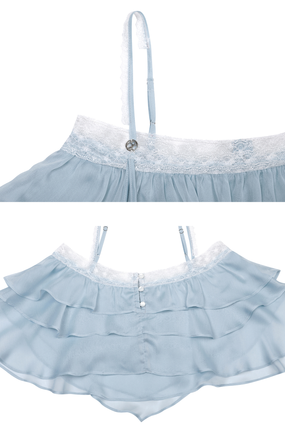 PAINORPLEASURE MERMAID FRILL TOP - 4 COLORS BLUE