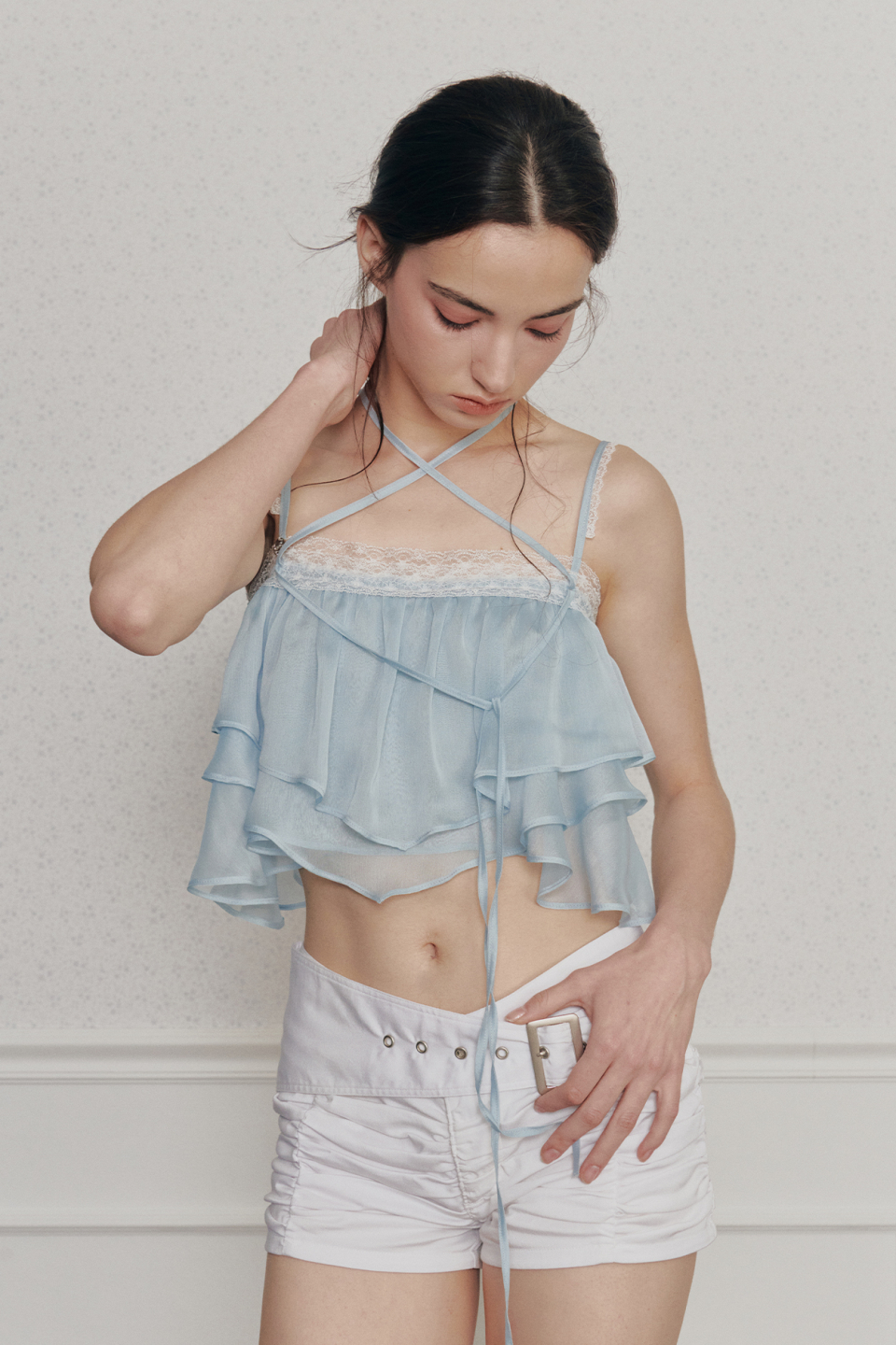PAINORPLEASURE MERMAID FRILL TOP - 4 COLORS BLUE