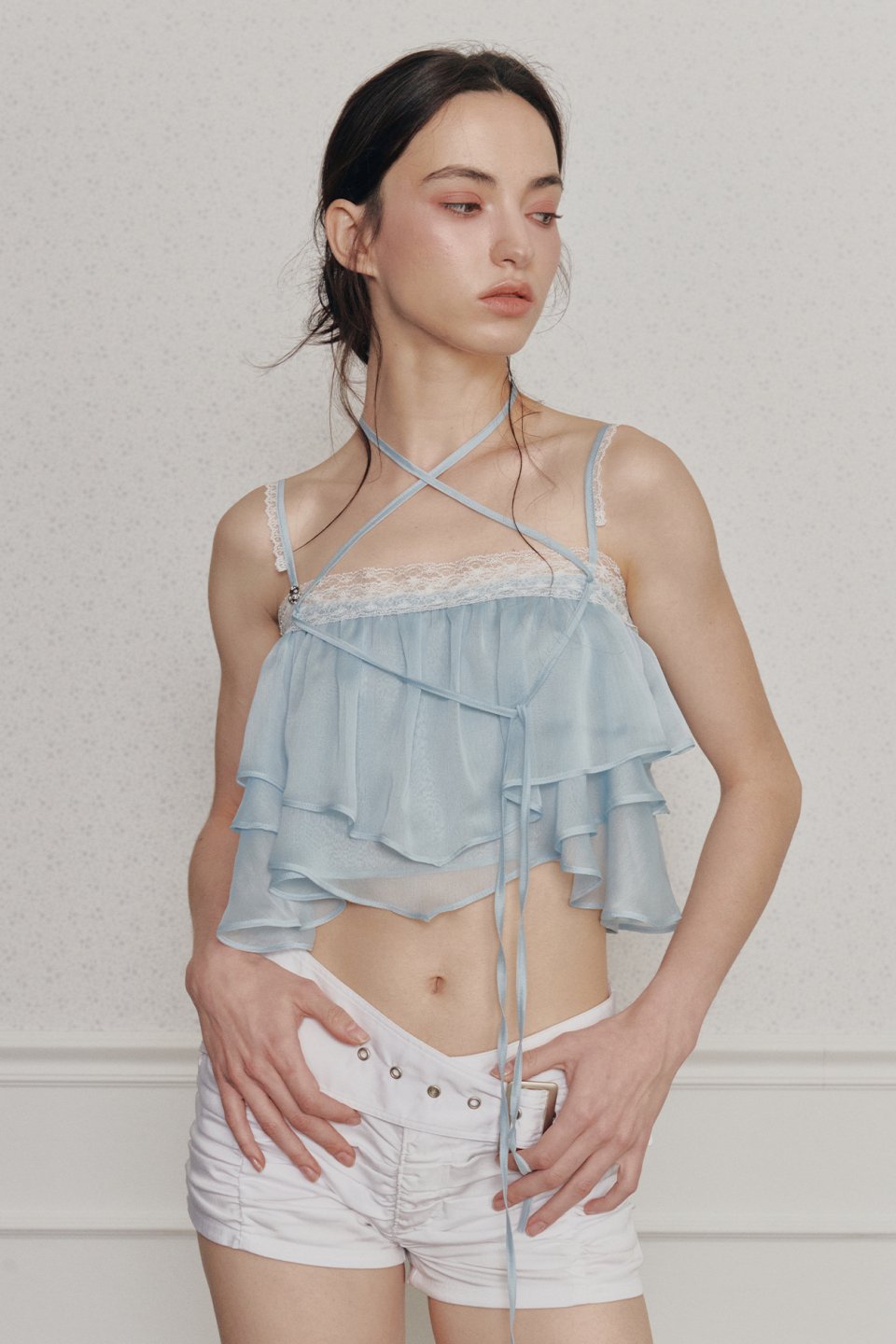 PAINORPLEASURE MERMAID FRILL TOP - 4 COLORS BLUE