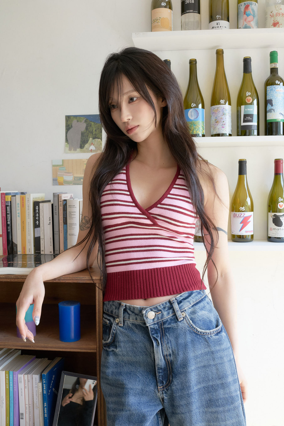 LARTIGENT L24 KNIT HALTER TOP - 4 COLORS PINK
