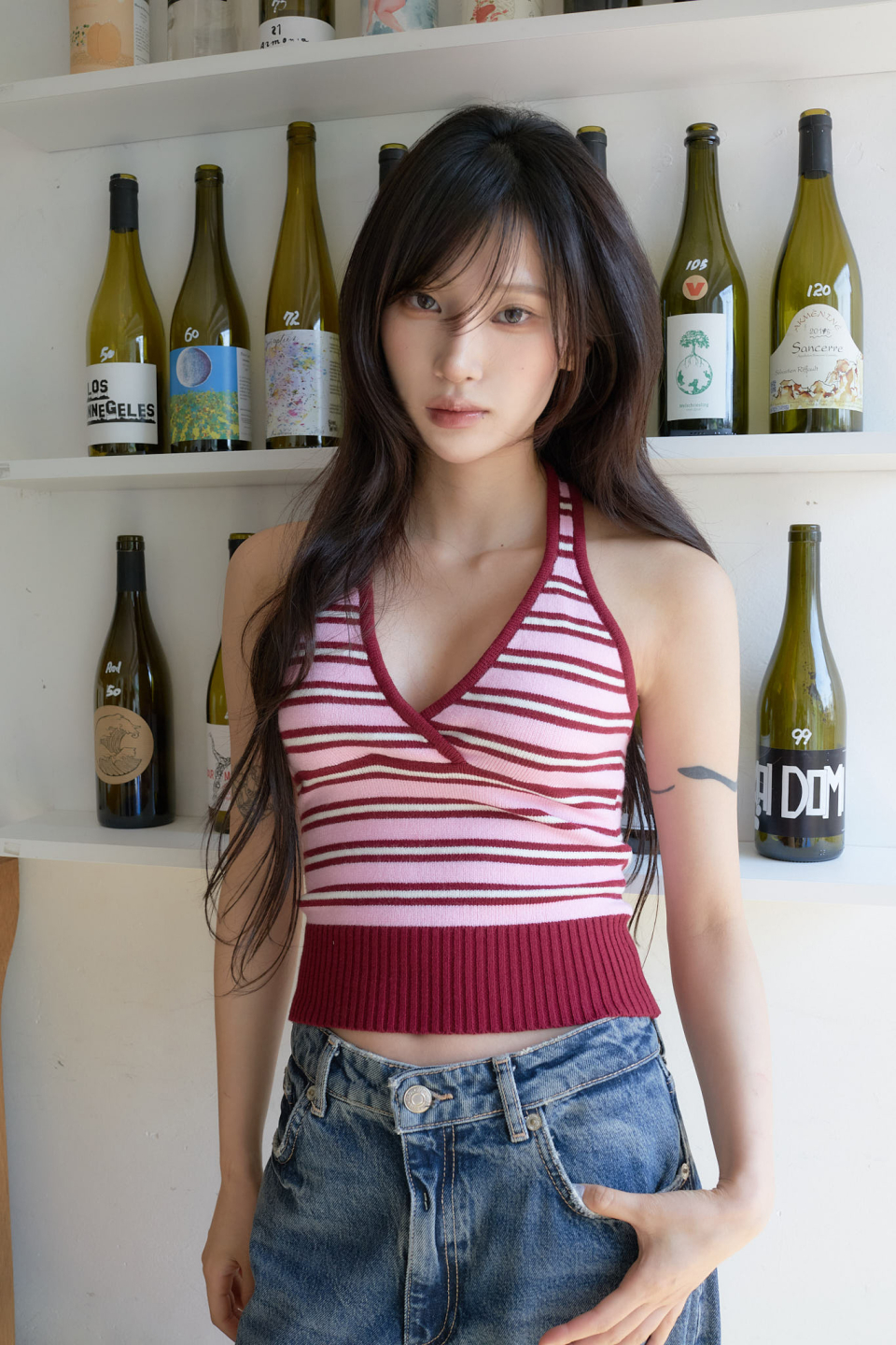 LARTIGENT L24 KNIT HALTER TOP - 4 COLORS PINK