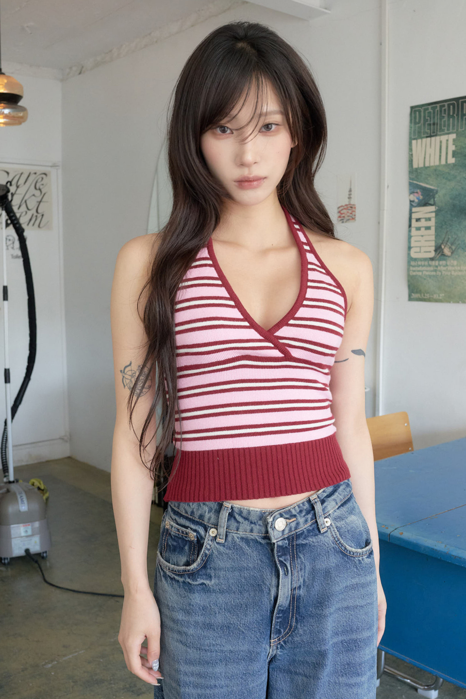 LARTIGENT L24 KNIT HALTER TOP - 4 COLORS PINK