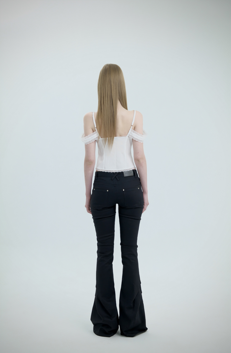 SWAN LACE RIBBON BLOUSE, WHITE - 2 COLORS WHITE