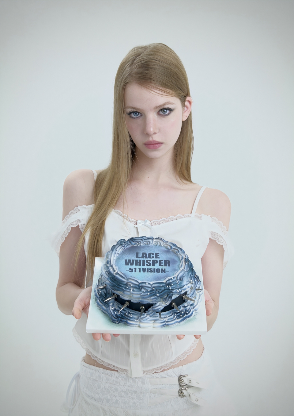 SWAN LACE RIBBON BLOUSE, WHITE - 2 COLORS WHITE