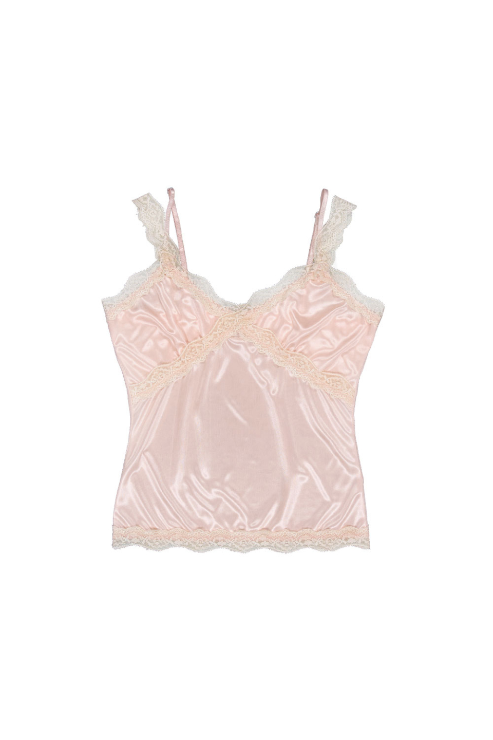 PREFERPREFER DOUBLE STRAP LACE CAMISOLE - 2 COLORS PINK