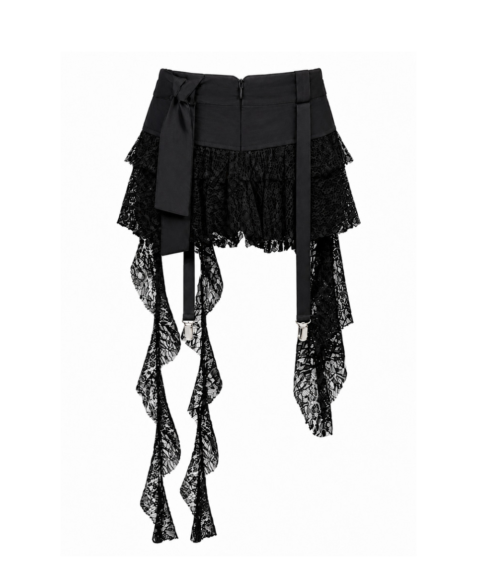 SHAPED VEIL SKIRT - 2 COLORS BLACK