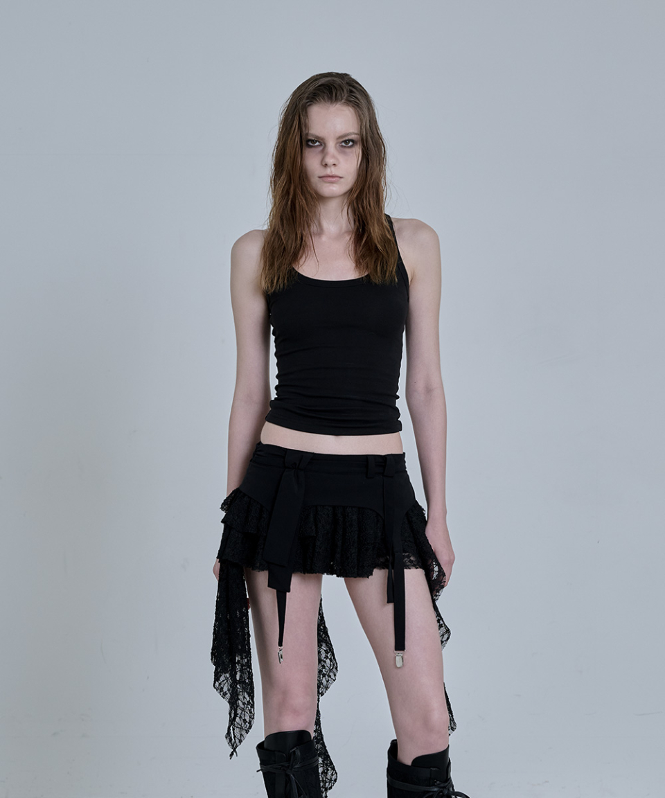 SHAPED VEIL SKIRT - 2 COLORS BLACK