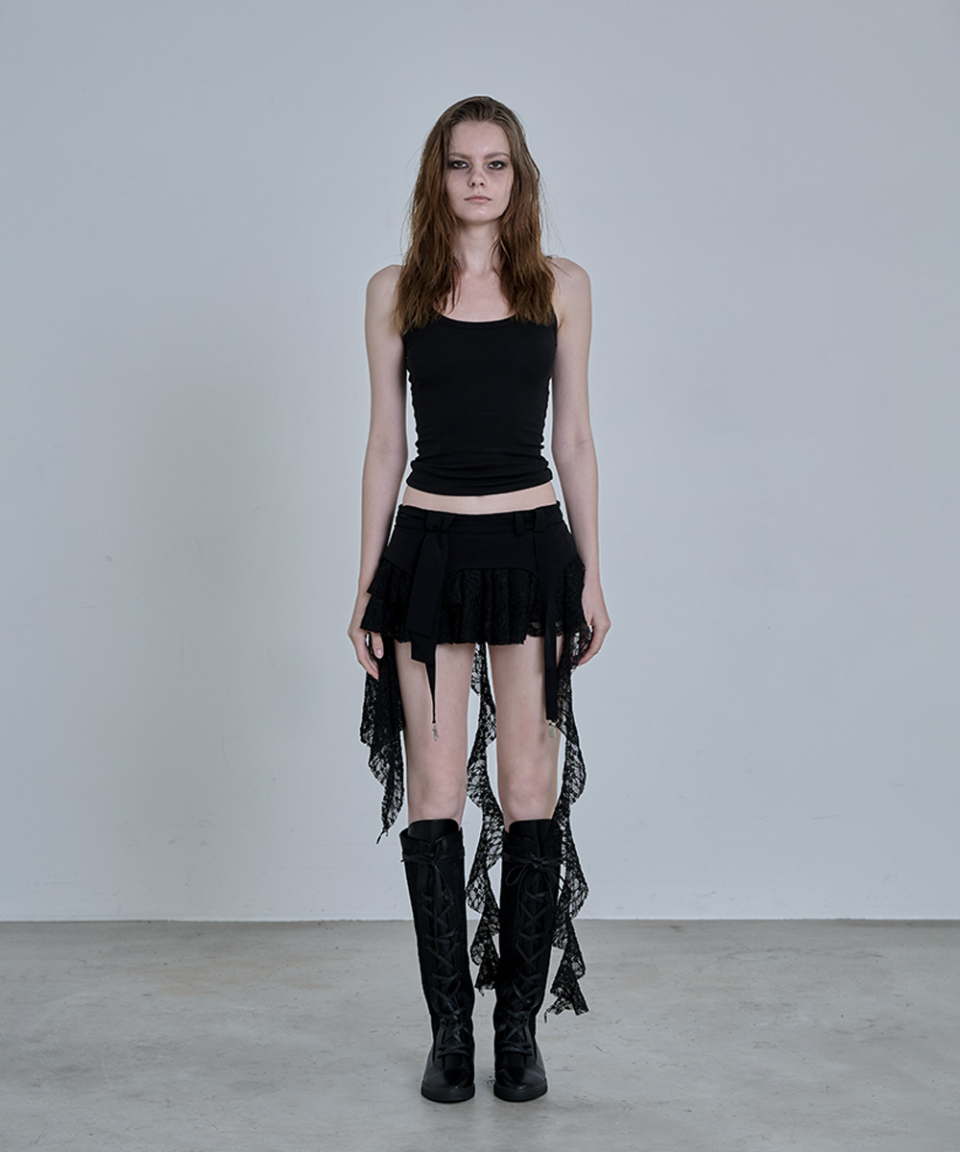 SHAPED VEIL SKIRT - 2 COLORS BLACK