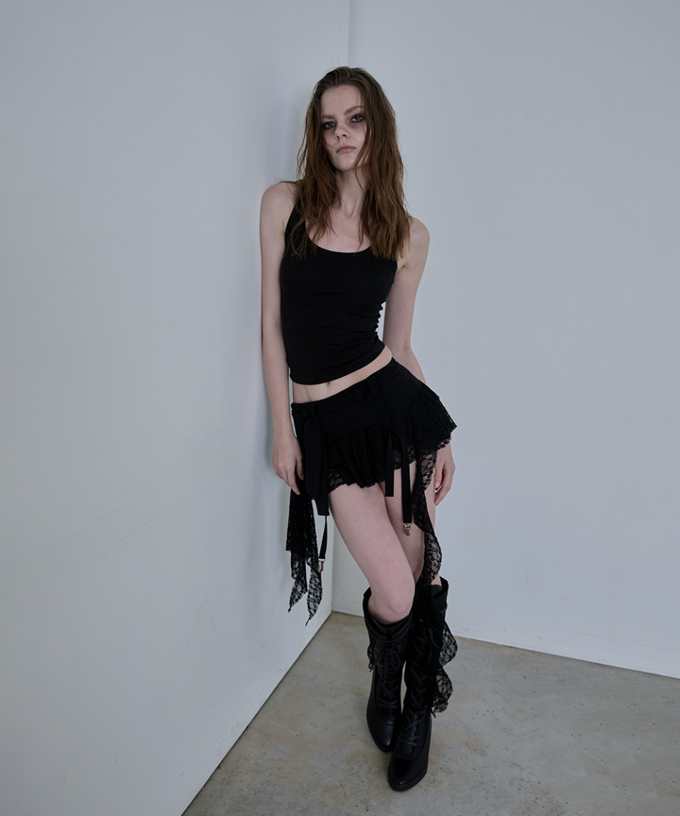 SHAPED VEIL SKIRT - 2 COLORS BLACK