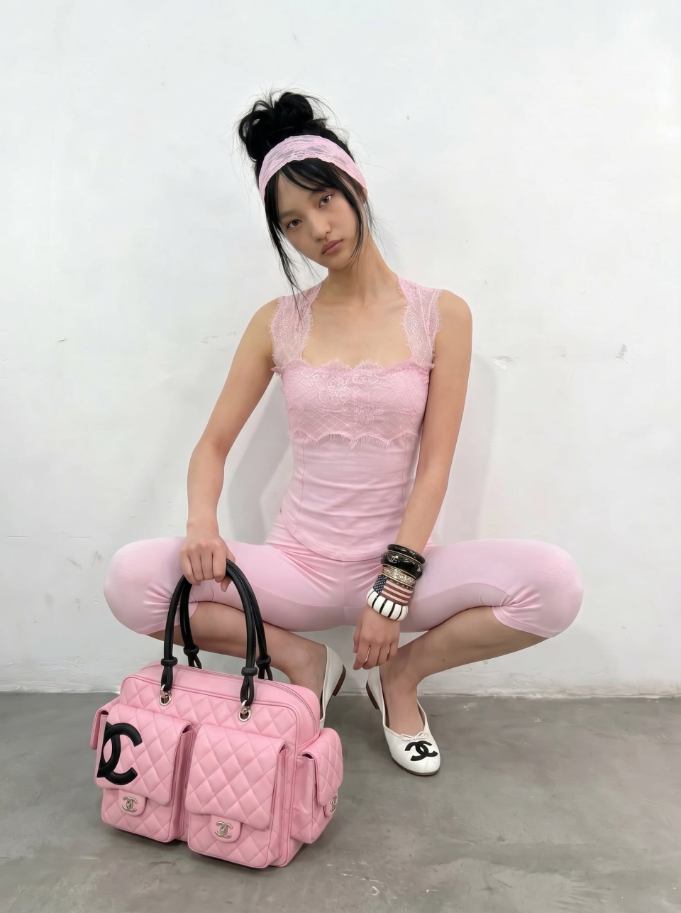 BNFROM BABY PINK LACE HALTER TOP AS SHOWN