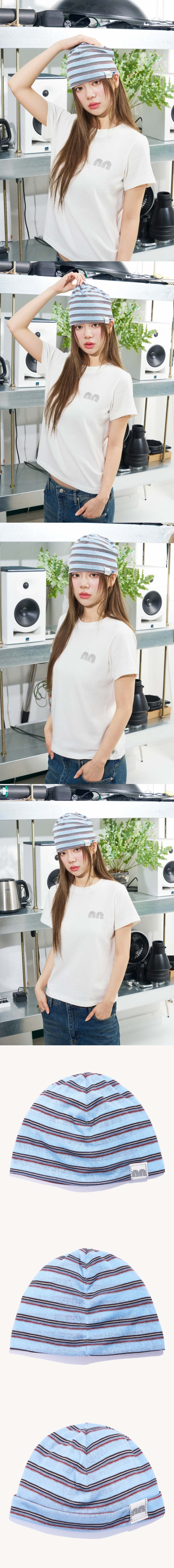 NN LABEL STRIPE BEANIE - 9 COLORS BLUE