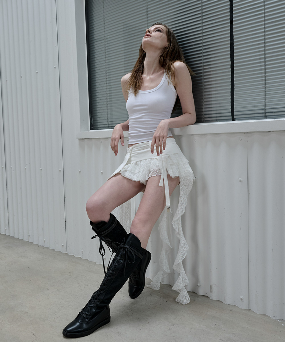 SHAPED VEIL SKIRT - 2 COLORS WHITE