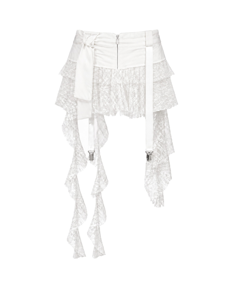 SHAPED VEIL SKIRT - 2 COLORS WHITE