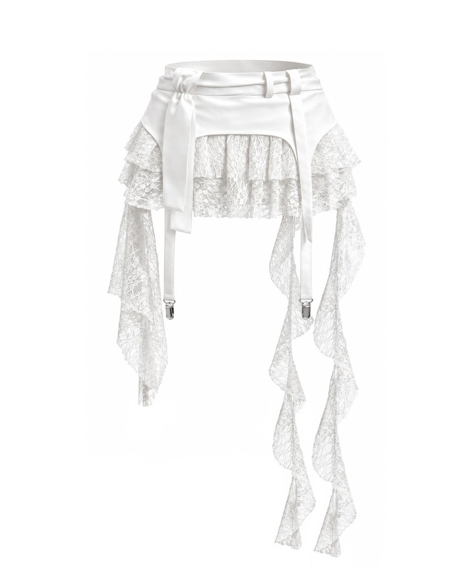 SHAPED VEIL SKIRT - 2 COLORS WHITE